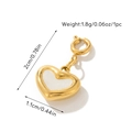 Gold-plated heart pendant with white inlay and spring clasp for DIY jewelry - Heart Mother Of Pearl Pendant (Pendant 6)