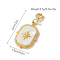 Octagon gold-plated pendant with mother of pearl inlay and star detail for DIY jewelry - Star Rectangle Mother Of Pearl Pendant (Pendant 7)