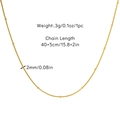 Minimalist gold plated satellite chain necklace with 2mm beads and 40+5cm length - 40+5cm / Beaded Station Chain (Chain 3)