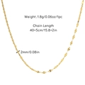 18K gold-plated water wave chain necklace with adjustable length 40+5cm weighing 1.8g - 40+5cm / Lip Chain (Chain 6)