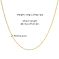 1mm thin gold plated cable chain necklace 40cm plus 5cm extender with 1.6g weight - 40+5cm / Cable Chain (Chain 4)