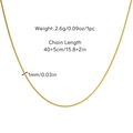 1mm gold plated snake chain necklace with 40+5cm length and minimalist design - 40+5cm / Snake Chain (Chain 1)