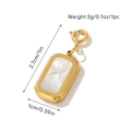 Rectangular gold-plated pendant with white mother of pearl inlay and lobster clasp - Rectangle Mother Of Pearl Pendant (Pendant 1)