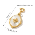 Gold plated oval star pendant with white mother of pearl inlay and dimensions - Octagon Star Mother Of Pearl Pendant (Pendant 3)