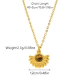 Detailed view of sunburst pendant with tiger eye stone on a 18K gold plated chain - Radiant Sunburst Sunflower Tiger's Eye Necklace Style