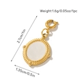 Gold-plated oval pendant with white shell inlay and braided metal texture detail - Woven Texture Oval Mother Of Pearl Pendant (Pendant 2)