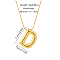 Detailed view of 3D puffy letter D pendant with snake chain, 45+5cm length and 11g weight - Letter D Necklace