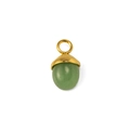 Detail of pinecone-shaped green natural stone pendant with 18k gold-plated stainless steel loop - Aventurine (Pendant 04)