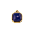 Vue macro d'un pendentif en lapis-lazuli bleu avec bordure dorée pour bijoux DIY - Lapis-lazuli (Pendentif 06)