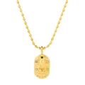 Collier signe Cancer en or avec zircons colorés et chaîne élégante à billes ovales - Cancer