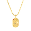 Collier zodiaque Verseau doré avec design en relief et cristaux colorés brillants - Verseau
