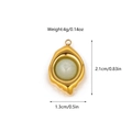 Detail showing dimensions of tiger eye and stainless steel pendant in gold finish - Light Green Flame Shape Pendant (JDP2502286)