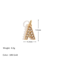 Macro-opname van 18K gouden hanger letter A met kristallen en afmetingen 9,4mm x 6,2mm - Letter A (JDB0321-A)