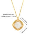 White mother of pearl heart pendant necklace in gold with dimensions and weight specs - Square Style (JDN2502293)