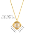 18k Gold Titan Halskette mit weißem Muschel-Rhombus-Anhänger und feinen Zirkoniasteinen - Raute Stil (JDN2502296)