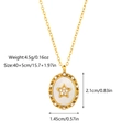 Halskette aus 18 Karat vergoldetem Edelstahl mit Stern-Muschel-Anhänger und Zirkon-Inlay - Ovaler Stern Stil (JDN2502295)