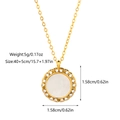 Goldene Titanstahl-Halskette mit weißem Muschelanhänger und Zirkonia-Steinen - Runder Stil (JDN2502299)