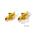 Goldene Fluid-Herzohrringe mit dreilagigem Überlappungsdesign und Maßangaben - Drei Wassertropfen Stil (0132)