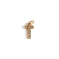 Detail van 18k vergulde letter T hanger met schitterende witte zirkonia steentjes - Letter T (JDB0321-T)
