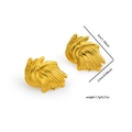Goldene Ohrringe mit Blattstruktur Maße 3cm x 2,5cm und einem Gewicht von 7,7g - Knoten Stil (0150)