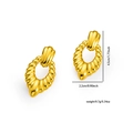 Goldene Edelstahl-Ohrringe mit gerippter Muschelstruktur und Perlen-Herz-Details - Wassertropfen Hohl Stil (0152)