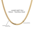 Detail showing 40cm gold stainless steel snake chain necklace with size and weight specs - Gold Snake Bone Chain Necklace (JDN253311-1)