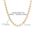 Detail of 18k gold plated stainless steel necklace with olive link and bead design - Gold Olive Bead Necklace (JDN253311-14)