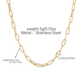 Detailed specs of 18k gold stainless steel paperclip chain with 40cm plus 5cm length - Gold Thin Paperclip Necklace (JDN253311-16)