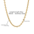Detail of 18k gold plated stainless steel O-chain necklace with weight and size specs - Gold Standard O-link Chain Necklace (JDN253311-17)
