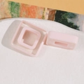 Macro shot of pink geometric resin accessories with hollow squares for DIY hair clips - Square / Flesh Pink
