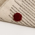 Macro shot of a vintage red flocked resin rose flower accessory on linen background - Mini Rose Bud (6号款一个)