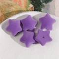 Detalle de 5 dijes de estrella morados flocados con agujeros para accesorios para el cabello - Púrpura