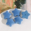 Primer plano de cinco estrellas flocadas azules en plato de cerámica para accesorios de pelo - Azul