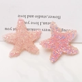 Détail de breloques étoile de mer en résine rose irisée avec paillettes pour bijoux DIY - Rose Clair