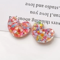 Details von Herz-Resin-Anhängern mit bunten Laser-Pailletten für DIY-Schmuckzubehör - Transparent Bunt