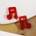 Lichtdurchlässige hellrote Musiknoten-Harz-Patches für DIY-Haarschmuck und Ohrringe - Rot (Stil A)