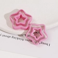Pink double-layer star resin charms for DIY jewelry making and hair accessories - Pentagram / Pink