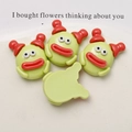 Close-up of cute green mushroom resin charms with big red lips for DIY jewelry making - Green (25mm*22mm)
