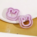 Molde de resina lila violeta con forma de animal geométrico para accesorios para el cabello - Conejo Violeta
