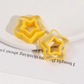 DIY yellow resin hollow star charms for earrings and hair accessories craft supplies - Pentagram / Yellow
