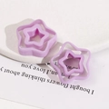 DIY purple double-layered hollow star resin charms for earrings and hair accessories - Pentagram / Purple