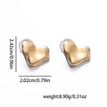 Zweifarbige Herzohrringe aus Gold und Silber mit minimalistischem Metalldesign für Damen - Texturiertes Herz Stil (1043)