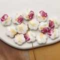 Macro shot of hand-painted cherry blossom ceramic beads with through-hole for jewelry DIY - Red Yellow (5#)