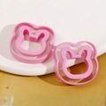 Pink rabbit resin mold patches for DIY earrings and hair accessories in cute star style - Rabbit / Pink