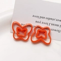 Close-up of bright orange hollow double-layer resin butterflies for DIY jewelry making - Orange Butterfly