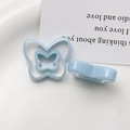 Macro view of two light blue hollow butterfly resin charms for DIY jewelry accessories - Light Blue Butterfly