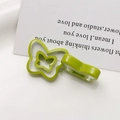 Detail of light green butterfly resin accessories with double-layer hollow design for DIY crafts - Fruit Green Butterfly