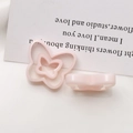 Detailed view of light pink double-layered butterfly resin pendants for DIY earring making - Light Pink Butterfly