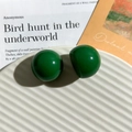 Perla geometrica in resina verde scuro per fermagli fai-da-te e creazione gioielli - Stile Tondo Verde Scuro