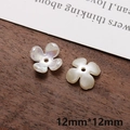 Macro detail of 12mm gradient pearl flower acrylic charms for DIY jewelry making - Four-Petal Flower (6#)